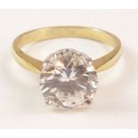 Large single stone gold-plated dress ring stamped sil Condition Report <a