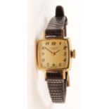 Favre-Leuba lady's gold wristwatch on lizard skin strap hallmarked 9ct Condition Report