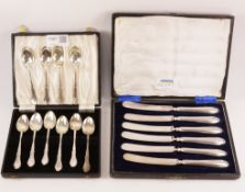 Set of six silver teaspoons and four similar approx 3.
