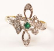 Stone flower set gold-plated dress ring stamped sil Condition Report <a