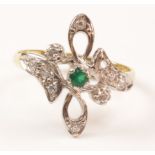 Stone flower set gold-plated dress ring stamped sil Condition Report <a