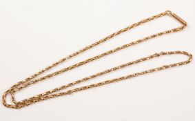 Victorian fancy link rose gold necklace stamped 9ct approx 4.