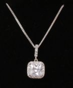 Cubic zirconia dress pendant necklace stamped 925 Condition Report <a