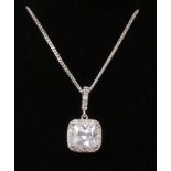 Cubic zirconia dress pendant necklace stamped 925 Condition Report <a