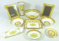 Royal Worcester 'Versailles' pattern decorative ceramics including two picture frames, fruit bowl,