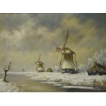 Windmills in a Winter Landscape,