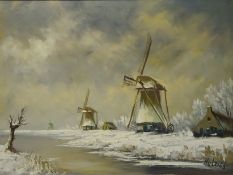 Windmills in a Winter Landscape,