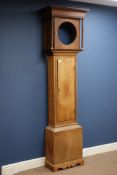 Early 19th century oak longcase clock case, circular aperture diameter - 9'',