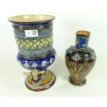 Victorian Doulton Lambeth water filter and a Doulton Lambeth jug by Emily Partington
