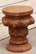 Victorian style ornate circular cast iron column, D36cm,