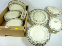 19th/ early 20th Century Copeland dinnerware including nine dinner plates,