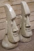 Composite stone Easter island head garden figures,
