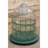 Large dome shaped leaded glass terrarium with base,