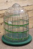 Large dome shaped leaded glass terrarium with base,