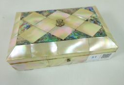 Victorian mother of pearl jewellery box, L14cm Condition Report <a href='//www.