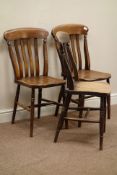 Three late 19th century beech farmhouse chairs with dished elm seats Condition Report