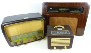 Three Vintage radios; Marconiphone portable radio,