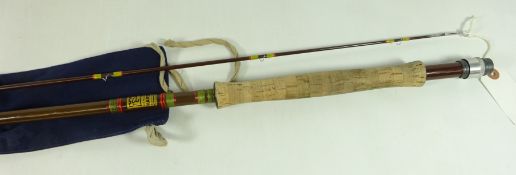 Hardy's 9ft 6in two piece fibreglass trout fishing rod...