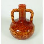 Burmantofts faience twin handled bottle vase,