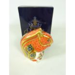 Royal Crown Derby Red Squirrel paperweight with gold stopper and box Condition Report