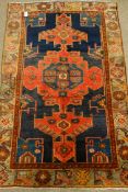 Persian Shiraz blue ground rug, 182cm x 122cm Condition Report <a href='//www.