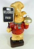 Large novelty model of a pig chef, H63cm Condition Report <a href='//www.