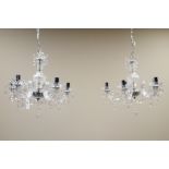 Pair of five branch chandeliers (2) Condition Report <a href='//www.