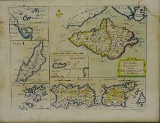 'The Smaller Islands in the British Ocean' 18th century map by Robert Morden hand coloured 20.