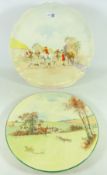 Two Royal Doulton chargers 'The Meet' and 'Fox-Hunting'.