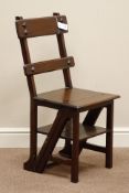 Early 20th century walnut metamorphic library chair steps Condition Report <a