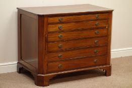 19th century and later mahogany chest, six long graduating drawers, on bracket feet, W99cm, H78cm,