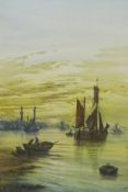 'Sunset Grimsby', watercolour signed and titled John Francis Branegan (British 1843-1909),