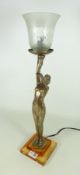 Art Deco style figural table lamp,