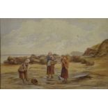 'Yorkshire Fisherfolk', watercolour signed, titled and dated 1894 by Kate E Booth (British fl.