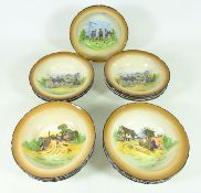 Sixteen Burleigh Ware 'Merrie England' bowls with various scenes after Cecil Aldin