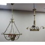 Two ornate gilt metal centre light fittings (2) Condition Report <a href='//www.