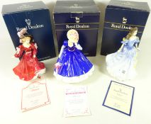 Three Royal Doulton figurines; Rebecca, Mary and Patricia,