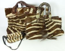 Two Zebra skin handbags and a matching purse (3) Condition Report <a