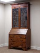 Edwardian inlaid mahogany bureau bookcase,