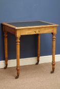 Late 19th century satinwood side table, leather inset top, single drawer stamped 'Gillow & Co 9105',