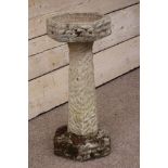 Three piece composite stone hexagonal bird bath H66cm Condition Report <a