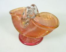 Early 20th Century Venetian glass pedestal vase in the form of a basket Condition Report