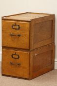 Early 20th century two drawer filing cabinet, W37cm, H66cm, H66cm,
