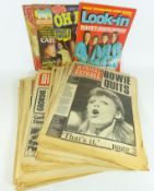 Collection of 1973-4 NME, Sounds & Disc music newspapers & magazines including Bowie, Slade,