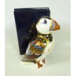 Royal Crown Derby Puffin paperweight with gold stopper and box Condition Report