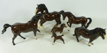 Five Royal Doulton horses including a Shetland Foal and Pony (5) Condition Report