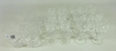 Set of six cut crystal Stuart whiskey glasses,