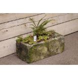 Sandstone rectangular garden planter,