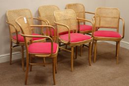 Set six late 20th century bentwood armchairs with cane backs Condition Report