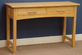 Light oak two drawer dressing table (W120cm,